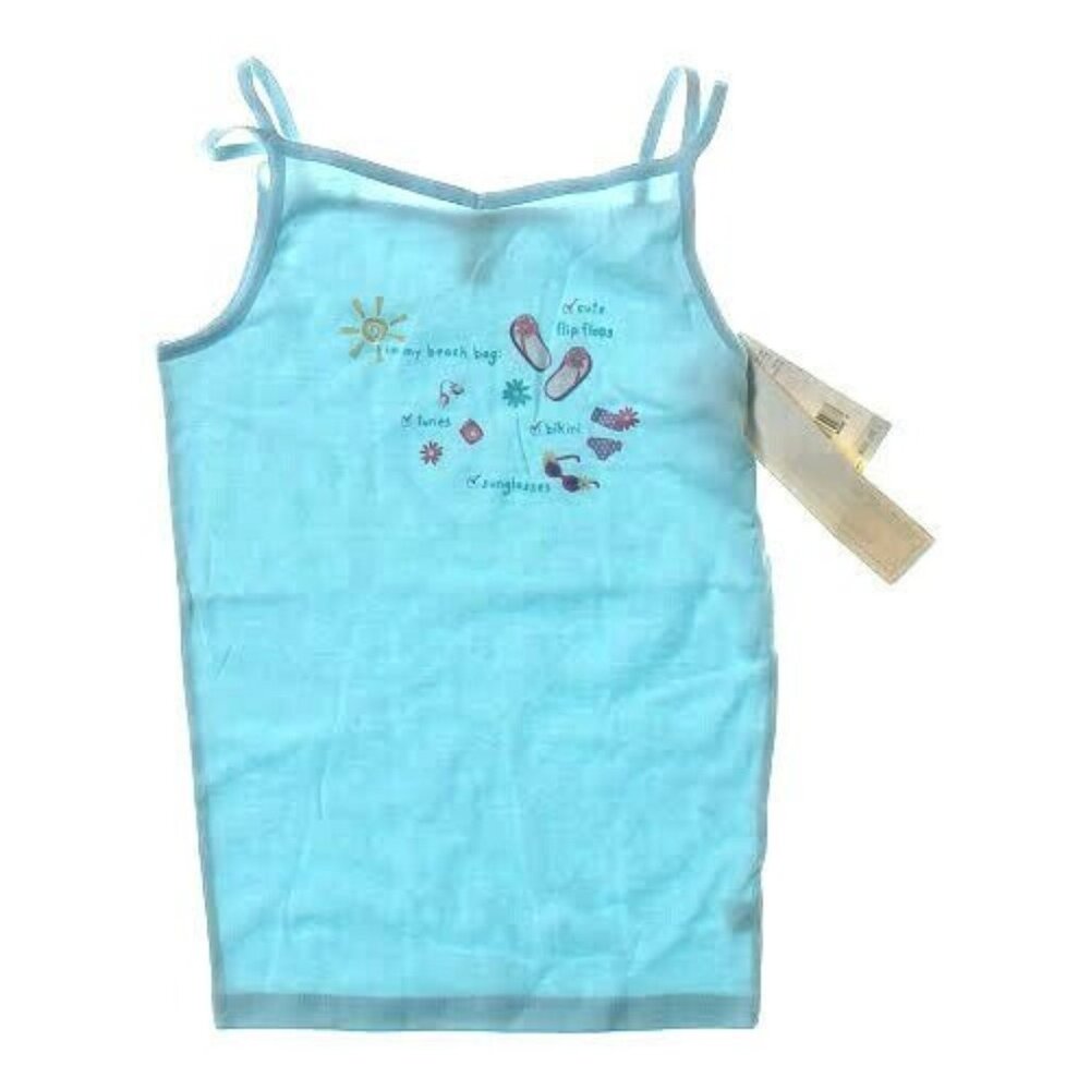 Carter's Girls 12 tank top style night shirt Beach Flip Flops Bikini Blue NEW